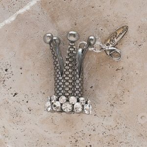 Silver Crown Charm 3"